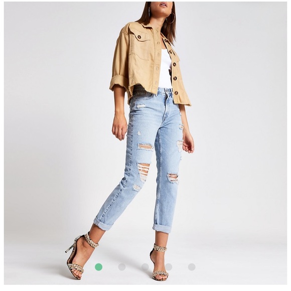 River Island Denim - River Island Ripped Mom Jeans